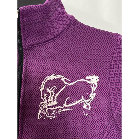 Kerrits Horse Graphic Geometric Pattern Quarter Zip Pullover Riding Jacket Women - Picture 2 of 9